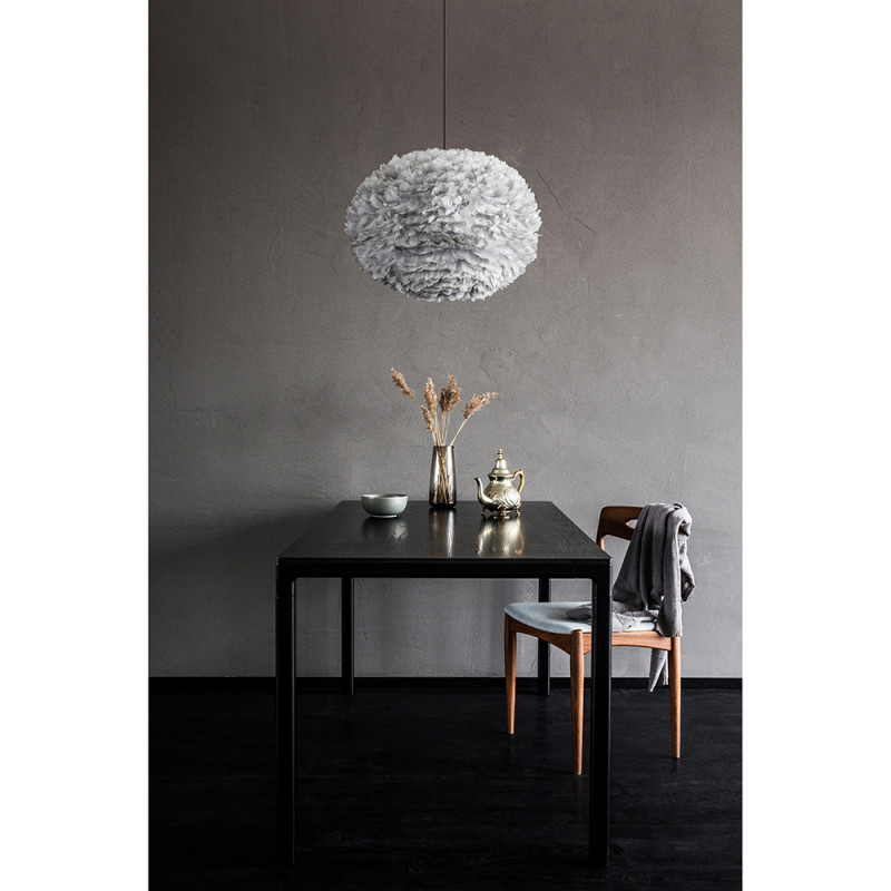 Light grey lamp with feathers Eos Large UMAGE