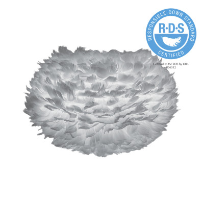 Light grey lamp with feathers Eos Medium UMAGE