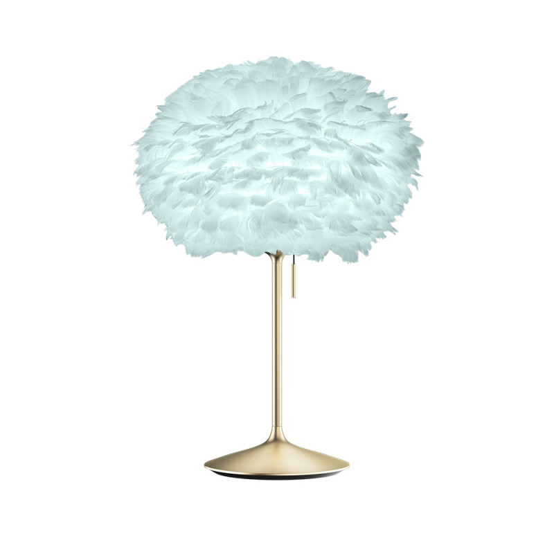 Light blue lamp with feathers Eos Medium UMAGE