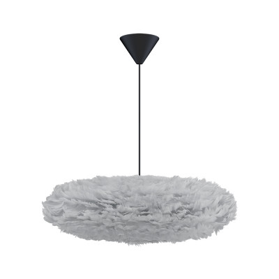 Jasnoszara lampa z piór Eos Esther Medium UMAGE