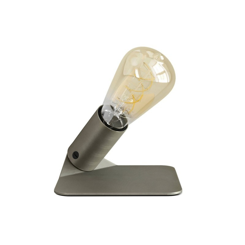 Lampa stołowa SI! 5V z bursztynową żarówką LED szczotkowany tytan Creative-Cables