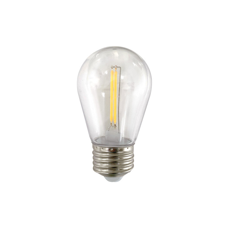 Przezroczysta plastikowa żarówka LED do girland z filamentem E27 ST14 2W ciepła Polamp