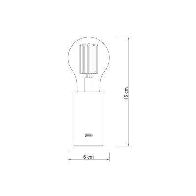 Portable lamp SI! 5V with transparent LED bulb black Creative-Cables