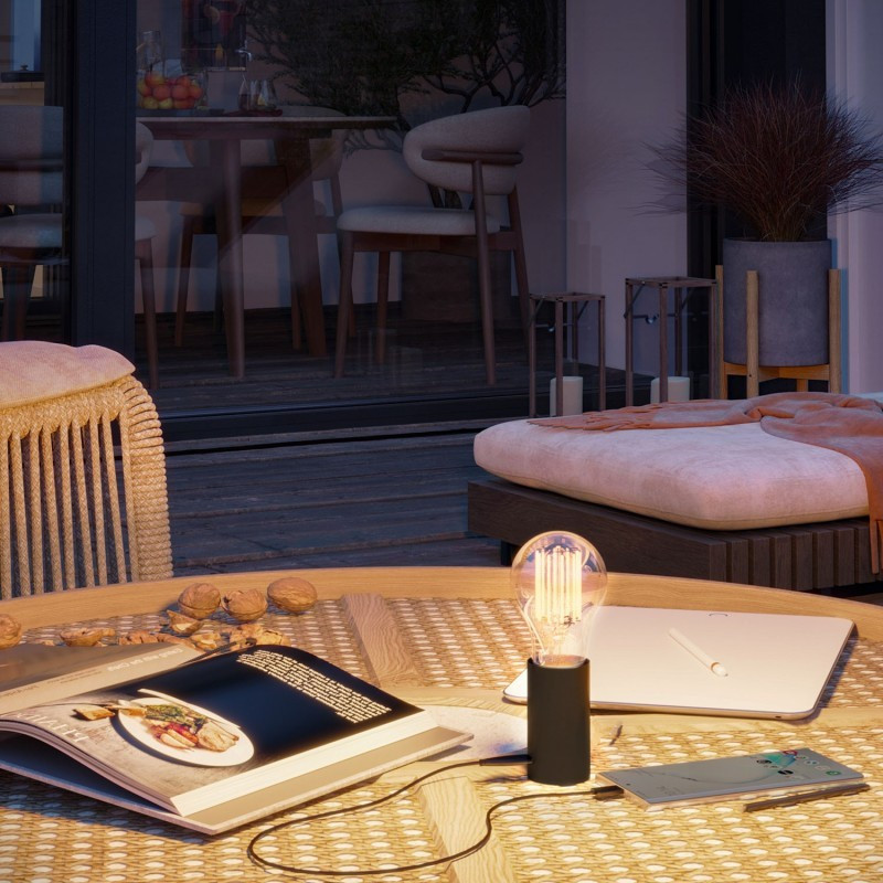 Portable lamp SI! 5V with transparent LED bulb black Creative-Cables