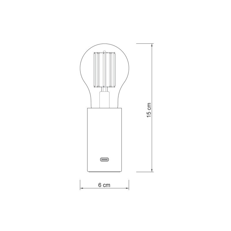 Portable lamp SI! 5V with transparent LED bulb brushed bronze Creative-Cables