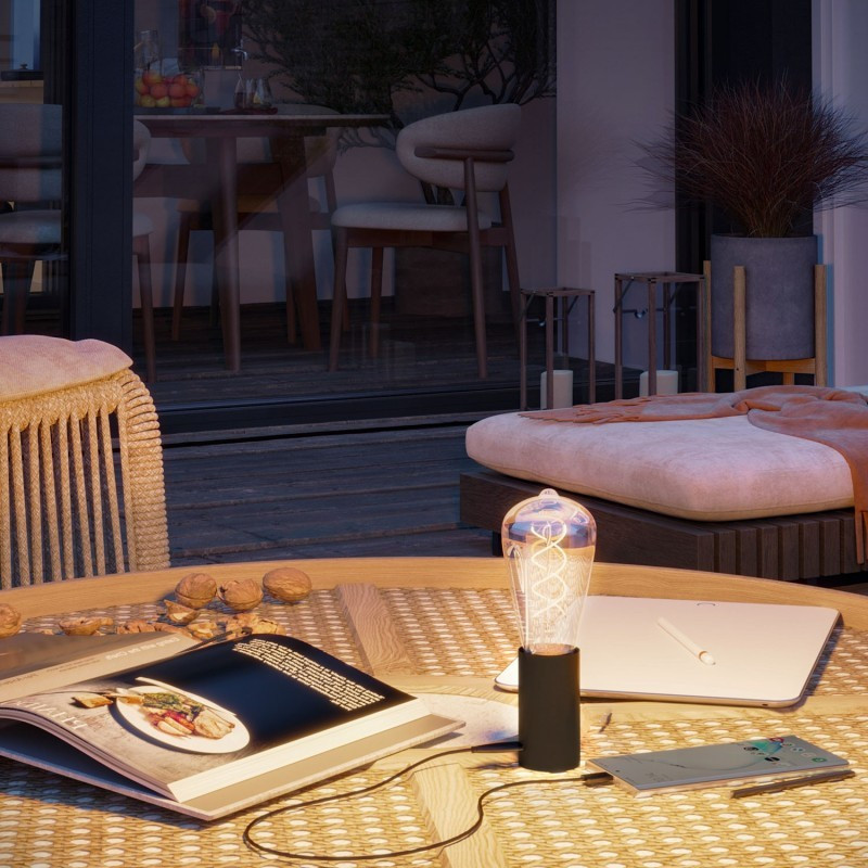 Portable lamp SI! 5V with amber LED bulb black Creative-Cables
