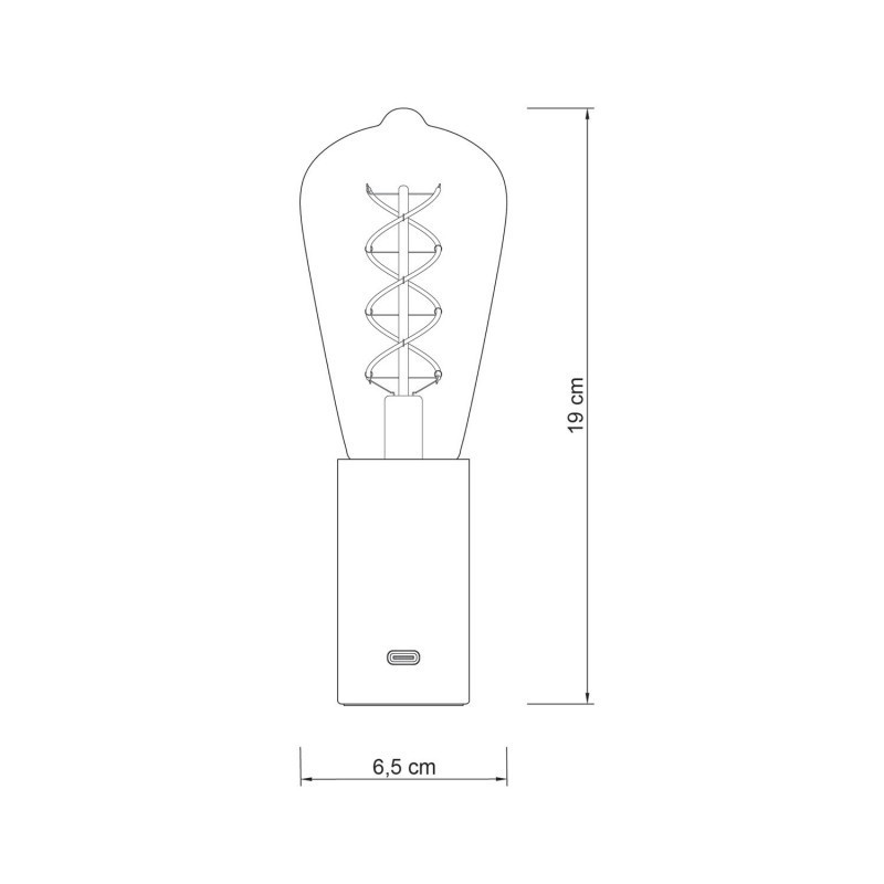 Portable lamp SI! 5V with amber LED bulb brushed titanium Creative-Cables