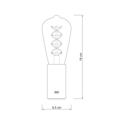 Portable lamp SI! 5V with amber LED bulb brushed copper Creative-Cables