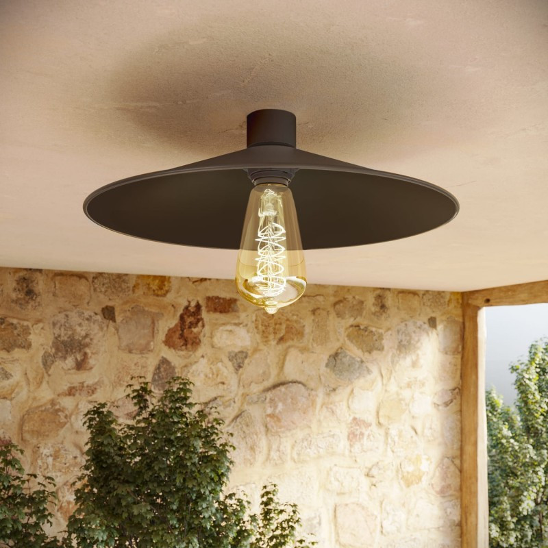 Waterproof ceiling lamp IP44 with metal shade Swing black Creative-Cables