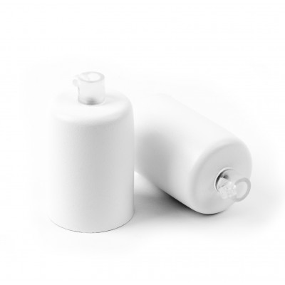 Textured white E27 metal lamp holder – Kolorowe Kable
