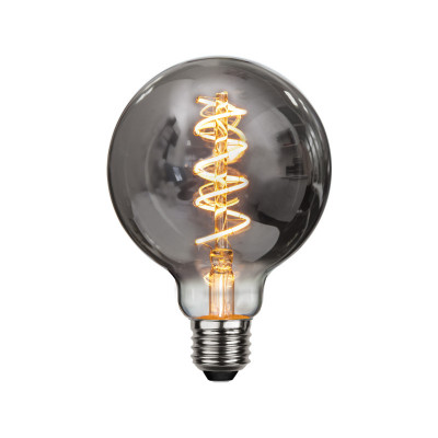 Black LED bulb Decoled Spiral Smoke G95 2W 2100K 50lm dimmable Star Trading