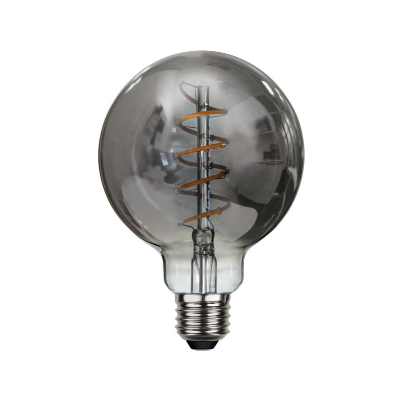 Black LED bulb Decoled Spiral Smoke G95 2W 2100K 50lm dimmable Star Trading