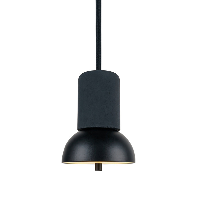 Concrete pendant lamp Giro with metal shade Black Jet Black LOFTLIGHT