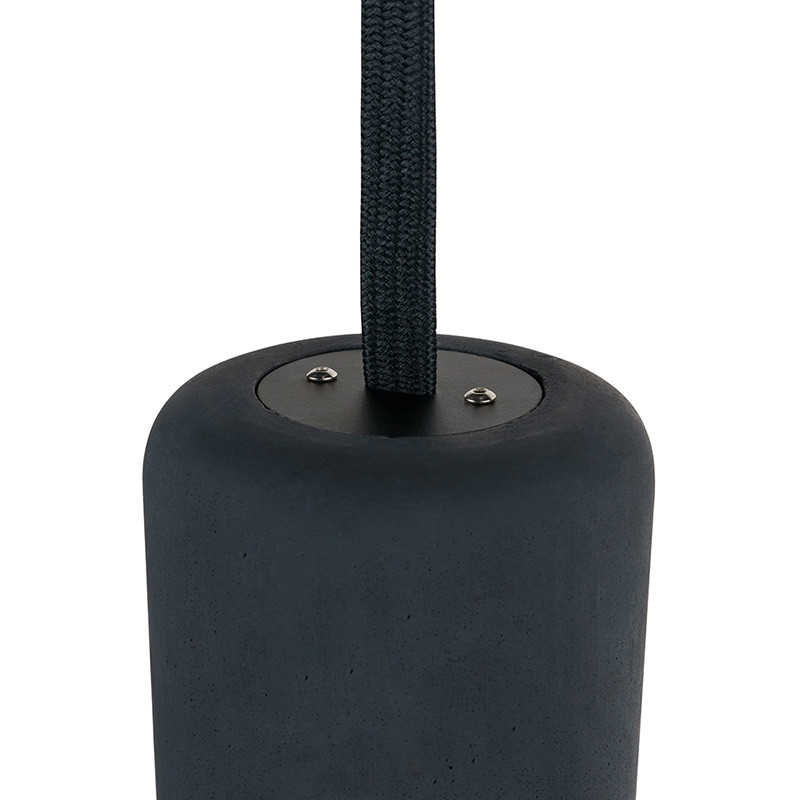 Betonowa lampa wisząca Giro z metalowym kloszem Black Jet Black LOFTLIGHT