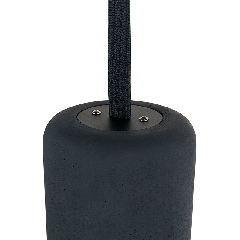 Concrete pendant lamp Giro with metal shade Black Jet Black LOFTLIGHT