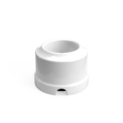 Porcelain surface-mounted socket with ground pin French type white Creative-Cables
