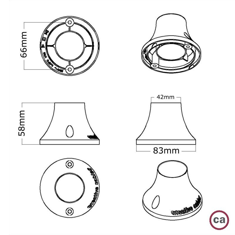 Lampa sufitowo-ścienna na żarówkę E27 chromowana Creative-Cables