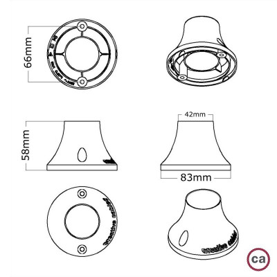 Lampa sufitowo-ścienna na żarówkę E27 miedziana Creative-Cables