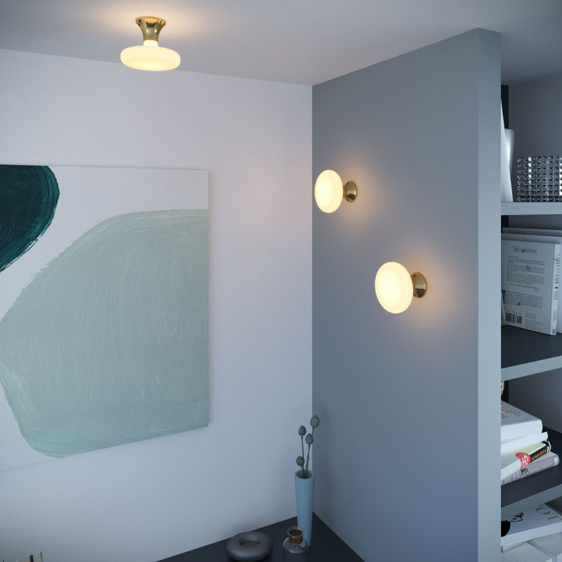 Lampa sufitowo-ścienna na żarówkę E27 złota Creative-Cables