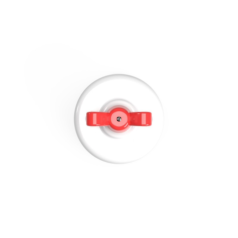 copy of White porcelain single-pole switch with red wing nut Creative-Cables