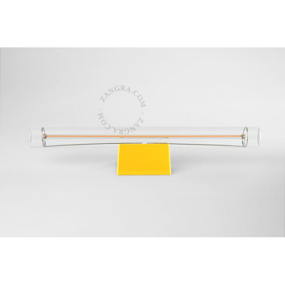 Lampa ścienna S14d z przezroczystą liniową żarówką 30cm żółta Zangra