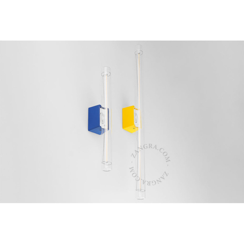 Wall lamp S14d with transparent linear bulb 30cm yellow Zangra