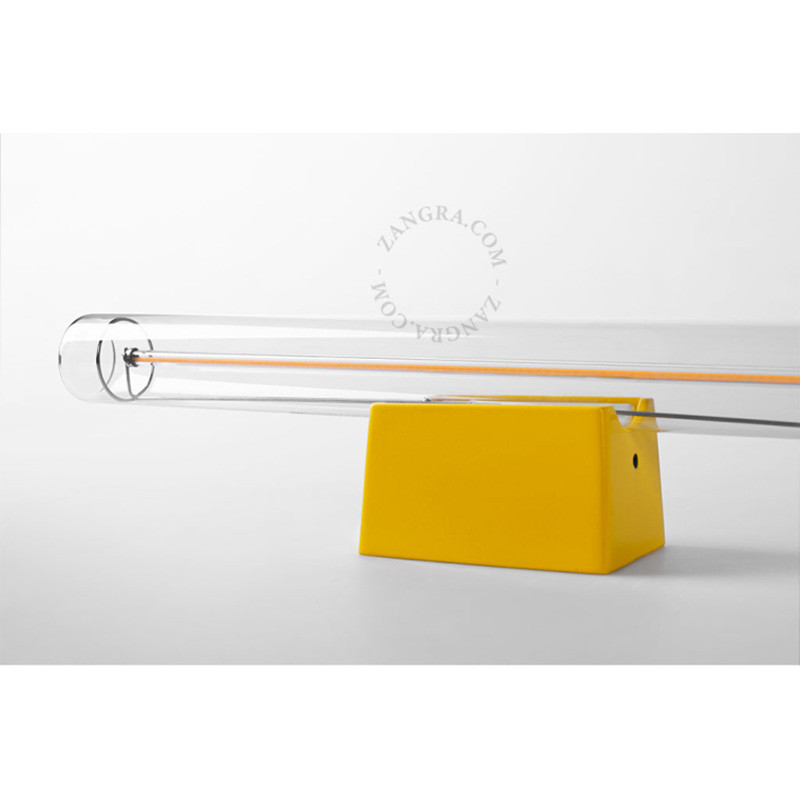 Wall lamp S14d with transparent linear bulb 50cm yellow Zangra
