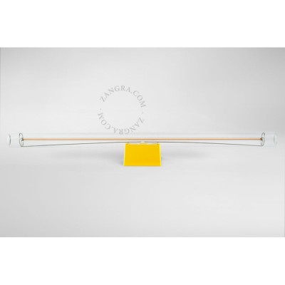 Lampa ścienna S14d z przezroczystą liniową żarówką 50cm żółta Zangra