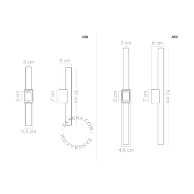 Wall lamp S14d with opal linear bulb 30cm yellow Zangra