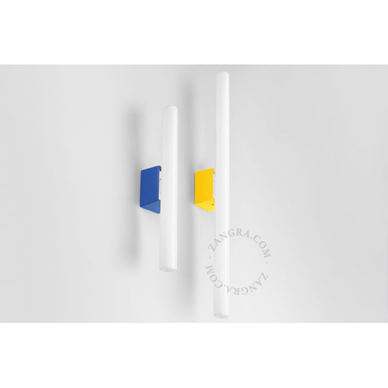 Wall lamp S14d with opal linear bulb 30cm yellow Zangra