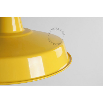 Alexandre enamel pendant lamp with shade black and yellow Zangra