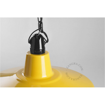 Alexandre enamel pendant lamp with shade black and yellow Zangra