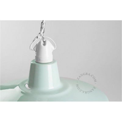 Alexandre enamel pendant lamp with shade black and mint Zangra
