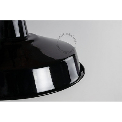 Alexandre enamel pendant lamp with shade black Zangra
