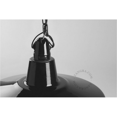 Alexandre enamel pendant lamp with shade black Zangra