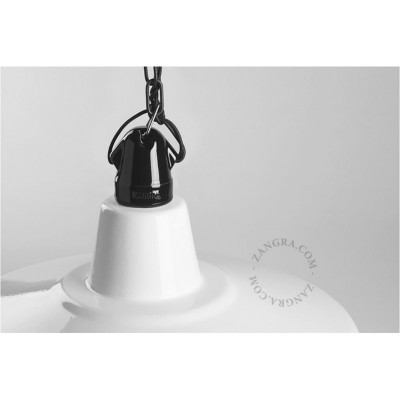 Alexandre enamel pendant lamp with shade black-white Zangra