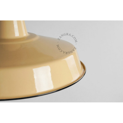Alexandre enamel pendant lamp with shade black and caramel Zangra