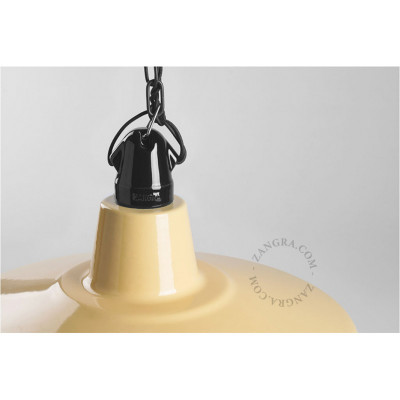 Alexandre enamel pendant lamp with shade black and caramel Zangra