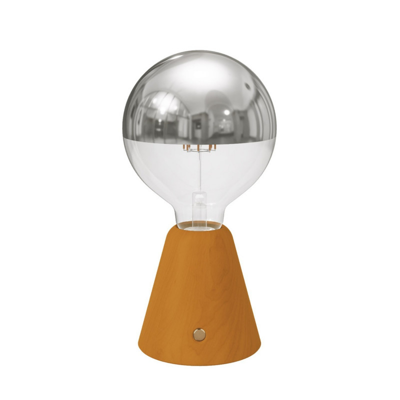 Bezprzewodowa lampa Cabless01 ze srebrną żarówką LED pomarańczowa Creative-Cables