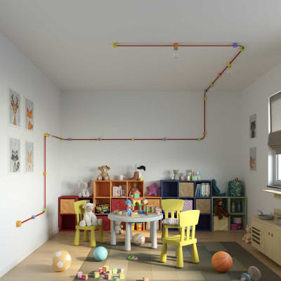 Filé system drewniana maskownica sufitowa do płaskiego przewodu Creative-Cables