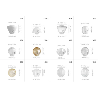 Glass shade glass005 in M size for base 10cm diameter transparent Zangra