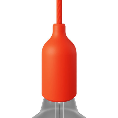 E27 silicone holder with hidden cable lock orange Creative-Cables