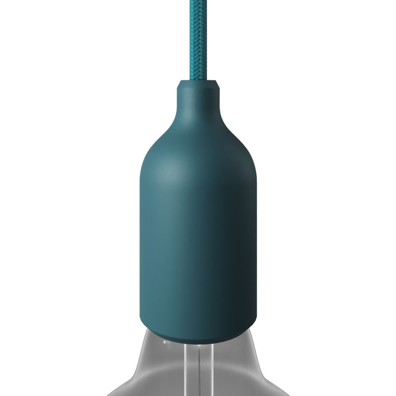 E27 silicone holder with hidden cable lock petrol Creative-Cables