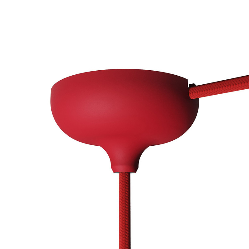 Silikonowa maskownica sufitowa z możliwością wycięcia wejścia bocznego czerwona Creative-Cables