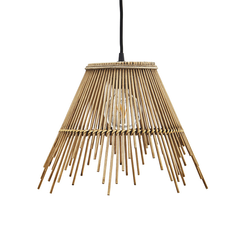 Boho rattan hanging lamp Bamboo with a bamboo shade by Madam Stoltz