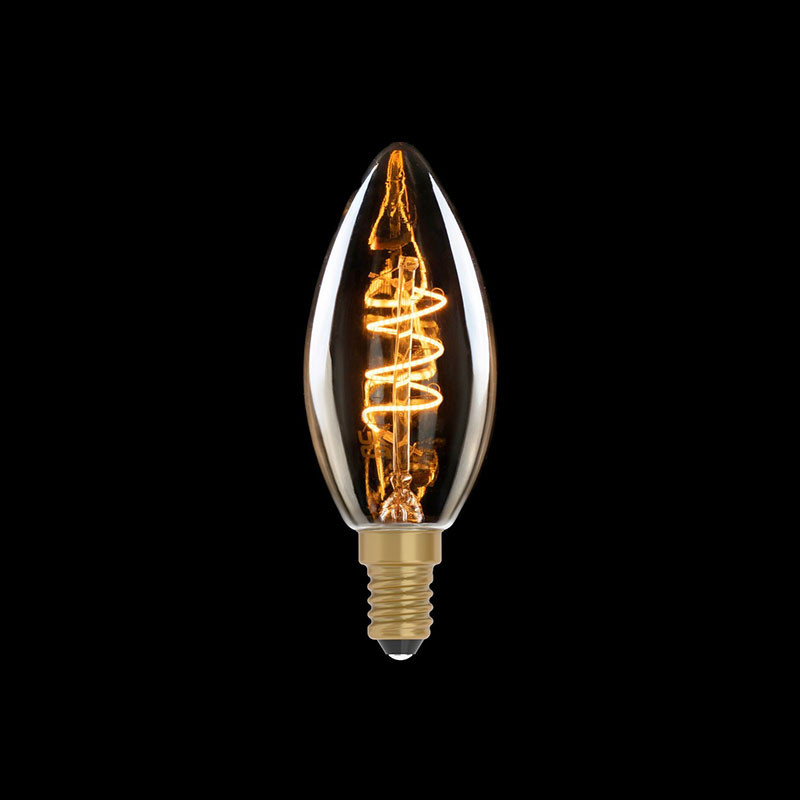 Bursztynowa żarówka LED C-Line świeczka C35 E14 2,5W 1800K 136lm ściemnialna Bebulbs