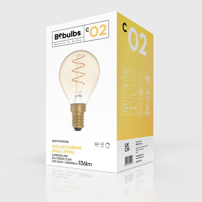 Amber bulb LED C-Line ball G45 E14 2,5W 1800K 136lm dimmable Bebulbs