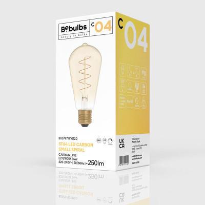 Amber bulb LED C-Line Edison ST64 A60 E27 4W 1800K 250lm dimmable Bebulbs