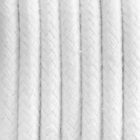 Biały kabel w oplocie bawełnianym B09 biała perła dwużyłowy 2x0.75 Kolorowe Kable