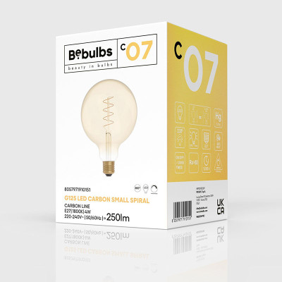 Amber bulb LED C-Line ball G125 E27 4W 1800K 250lm dimmable Bebulbs